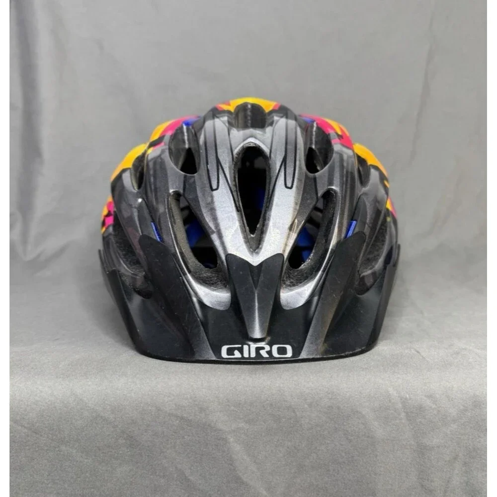 GIRO Flume Youth Cycling Helmet Blue Afterburner Flames *Hard To Find* Y2K Retro